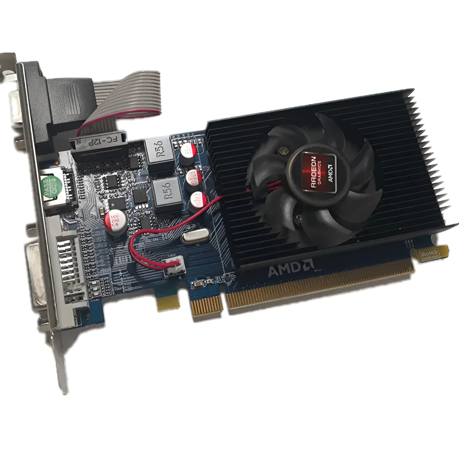AMD H7450 high definition desktop independent graphics card with 2GB DDR3 memory in black