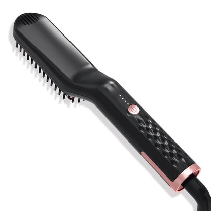 Multifunctional electric straightening hair comb with ceramic glaze and rotating cord