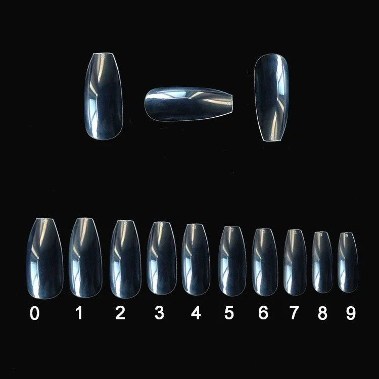 500 clear and natural ABS false nails in ten sizes packed in bags