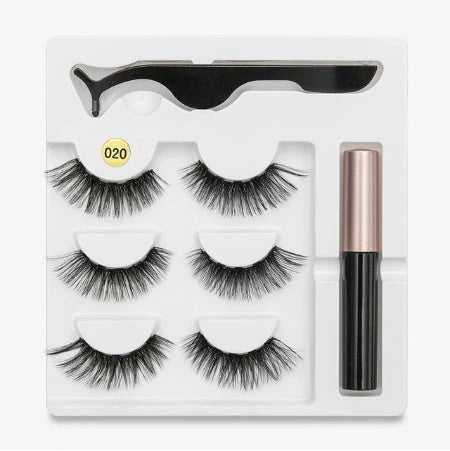 Magnetic false eyelashes set for easy, glue-free application
