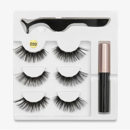 Magnetic false eyelashes set for easy, glue-free application