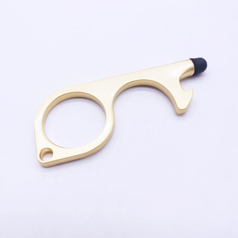 Alloy protective door opener keychain in various colours, 7.9cm in size