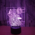 White base LED desk lamp with clear acrylic panel showing multi-colour gradient lighting.
