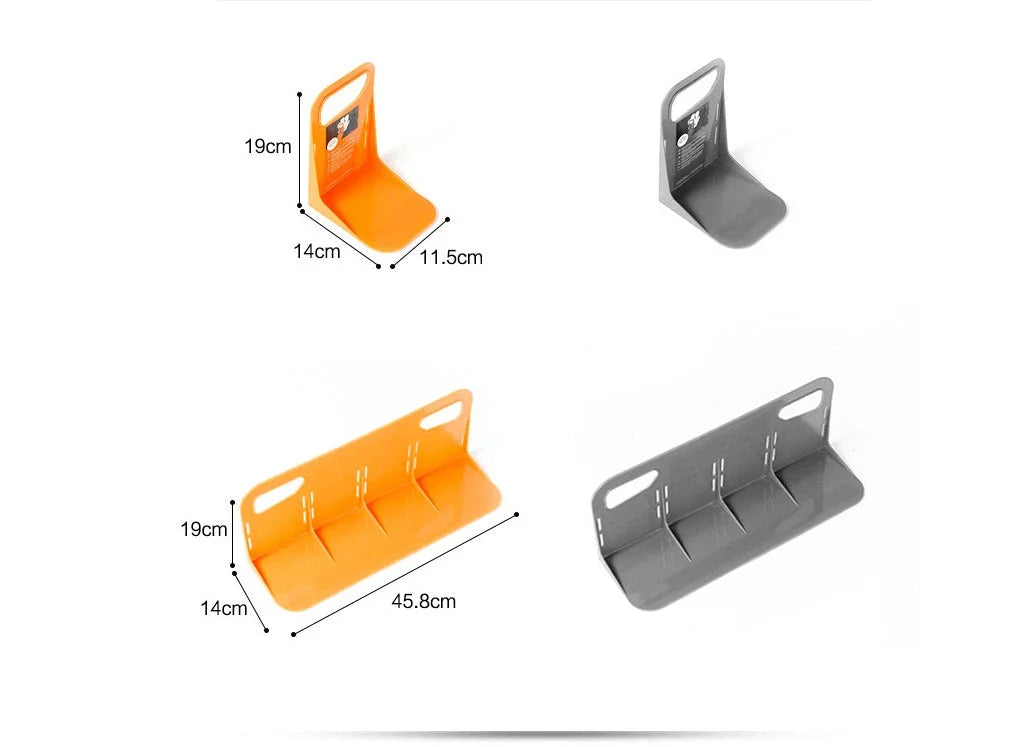 Multifunctional car trunk organizer with shake-proof design in grey and orange