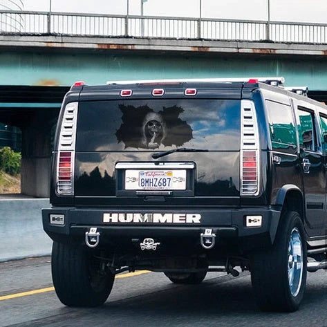 Reflective Halloween skull bumper sticker for car and home decor