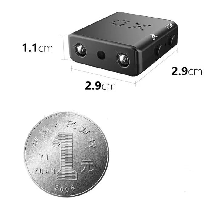 1080P Full HD mini camera with IR-CUT night vision motion detection black