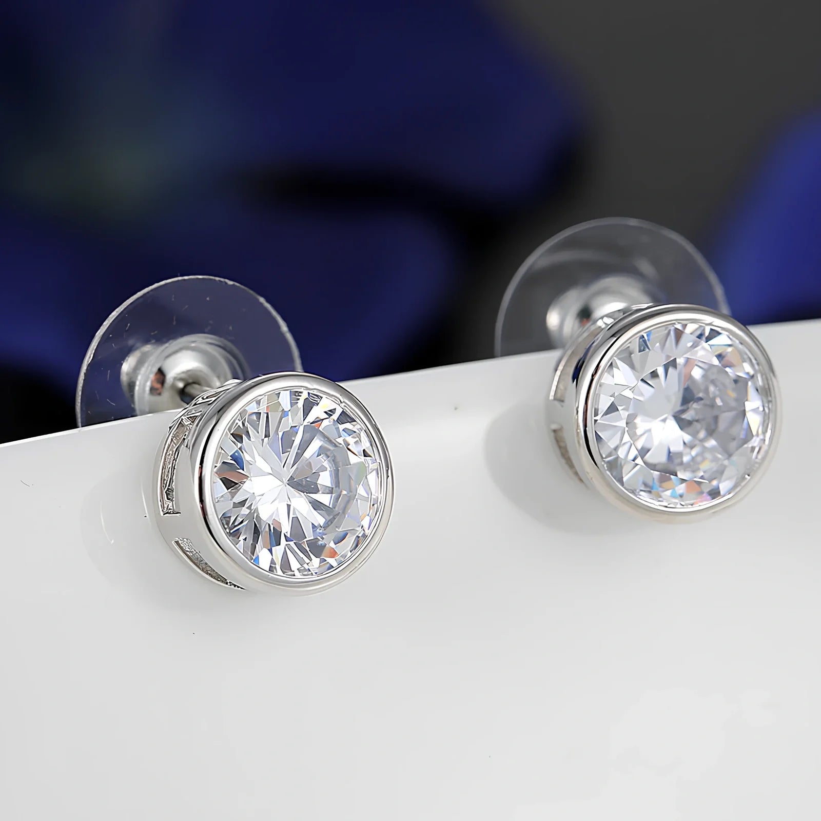 Bride and bridesmaid fashion jewellery set featuring diamond-treated pendant and matching earrings for wedding coordination