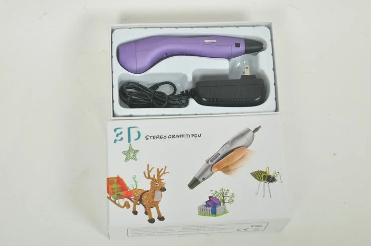 3D printing pen with temperature display showing 60-245°C range and variable speed control for ABS PLA filaments