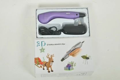 3D printing pen with temperature display showing 60-245°C range and variable speed control for ABS PLA filaments