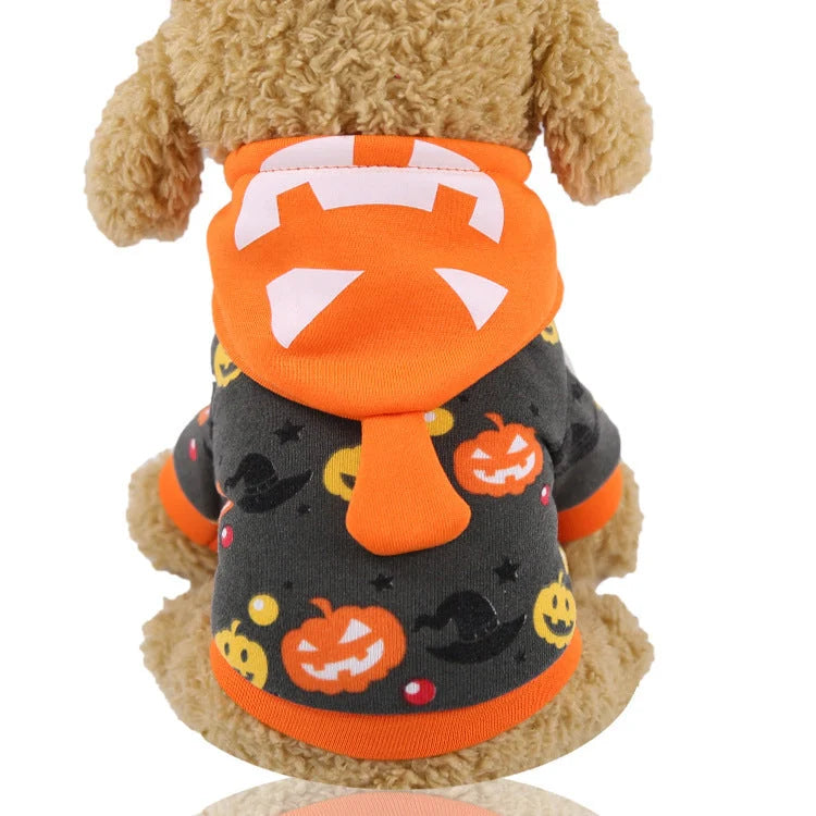 Halloween pet costumes in various styles with adjustable velcro and skull patterns