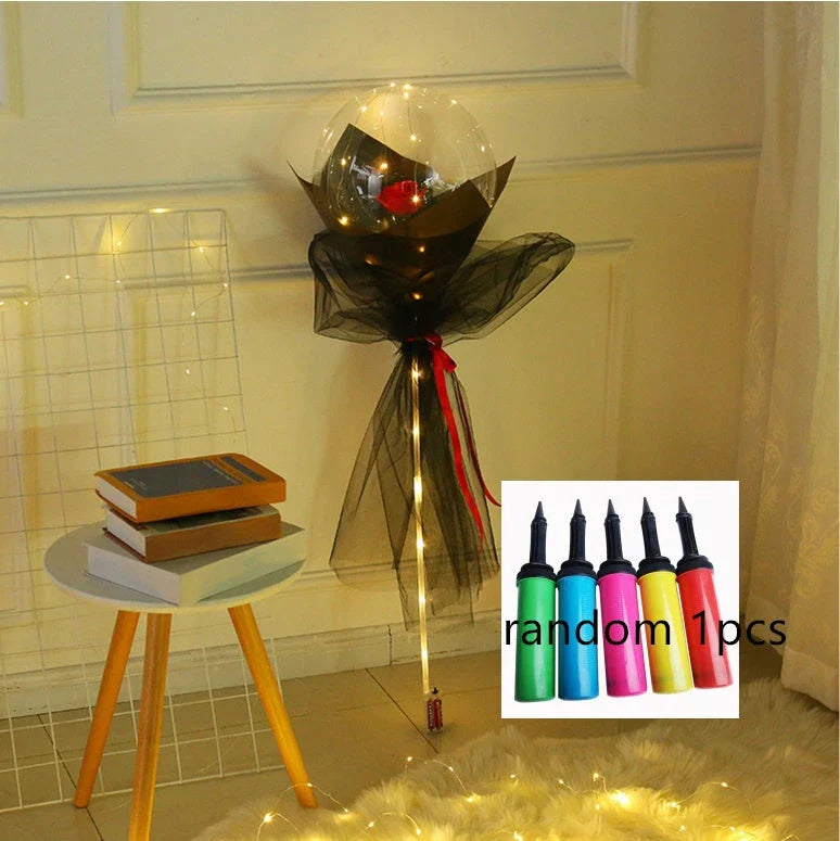 LED luminous balloon rose bouquet in various colors for Valentine's Day decorations