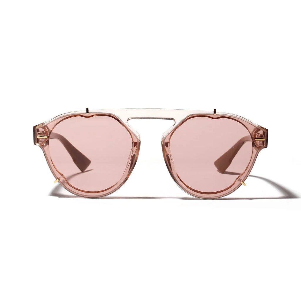 Women's vintage sunglasses with PC frame and AC lens in transparent colour