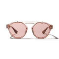 Women's vintage sunglasses with PC frame and AC lens in transparent colour