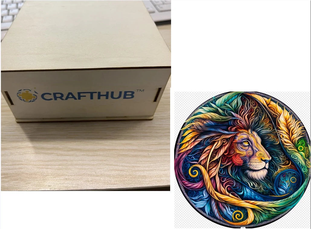 Animal Puzzle Craft Hub A3 Size Wooden Box for puzzle storage and display