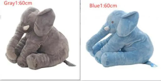 Elephant Doll Pillow Baby Comfort Sleep Plush Toy with PP Cotton Filling Machine Washable Short Plush 60cm and 40cm Sizes Gray Blue Pink Yellow Purple Small or Large Blanket Option