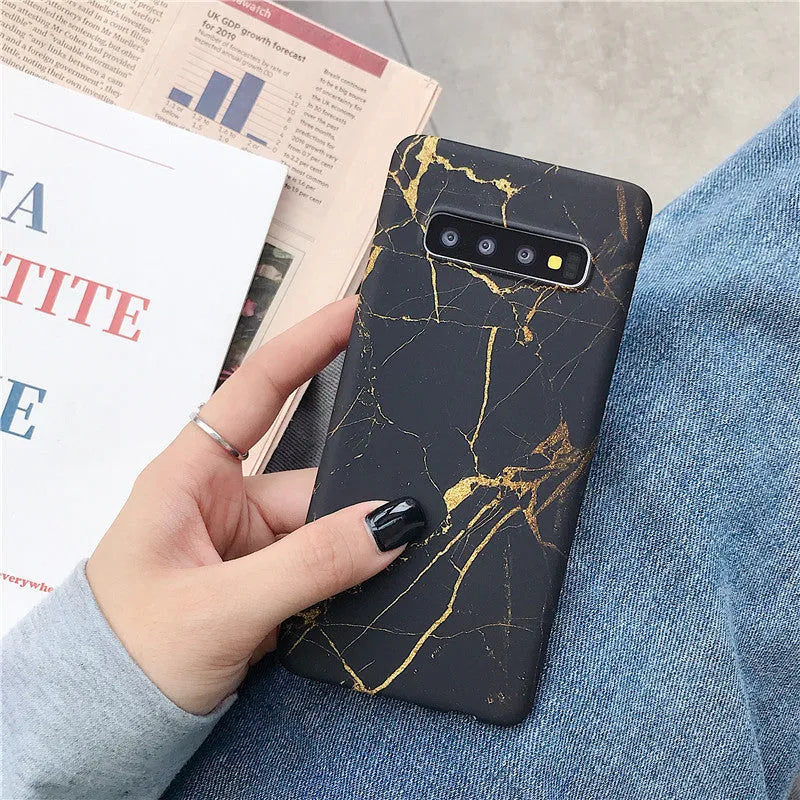 Marble pattern Samsung Galaxy phone case with polycarbonate construction