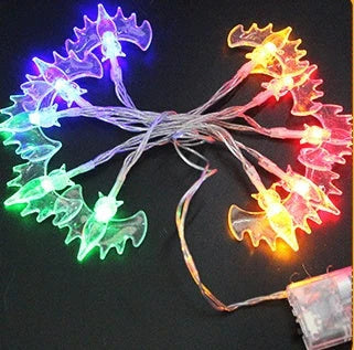 Spooktacular LED string lights with pumpkins, bats, and ghosts for Halloween decor