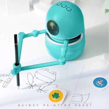 Interactive painting robot for children with guided drawing features and durable ABS plastic construction