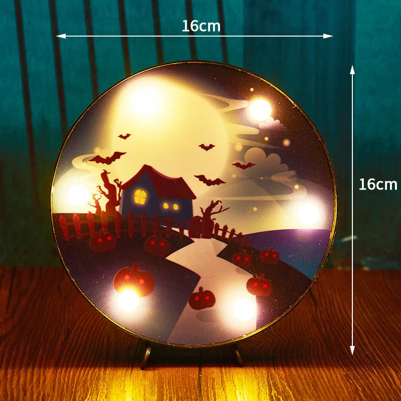 Halloween LED light decorations in pumpkin, ladybug, and bat designs