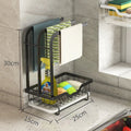 Foldable plastic kitchen storage rack for rags with wall and desktop mounting options