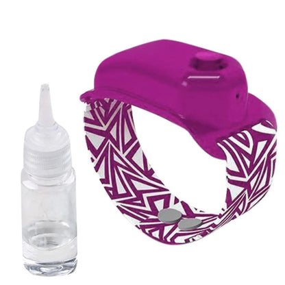 Hand sanitizer bracelet in various colours, offering portable hygiene solution