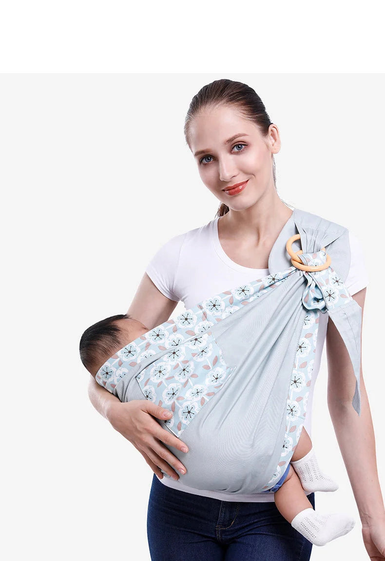Adjustable baby wrap carrier sling in various colors for comfortable infant nursing