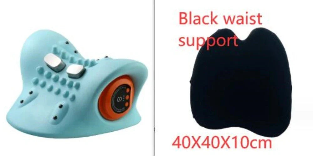 Heated Cervical Traction Neck Massager with adjustable massage settings and therapeutic heating function for personalized neck pain relief