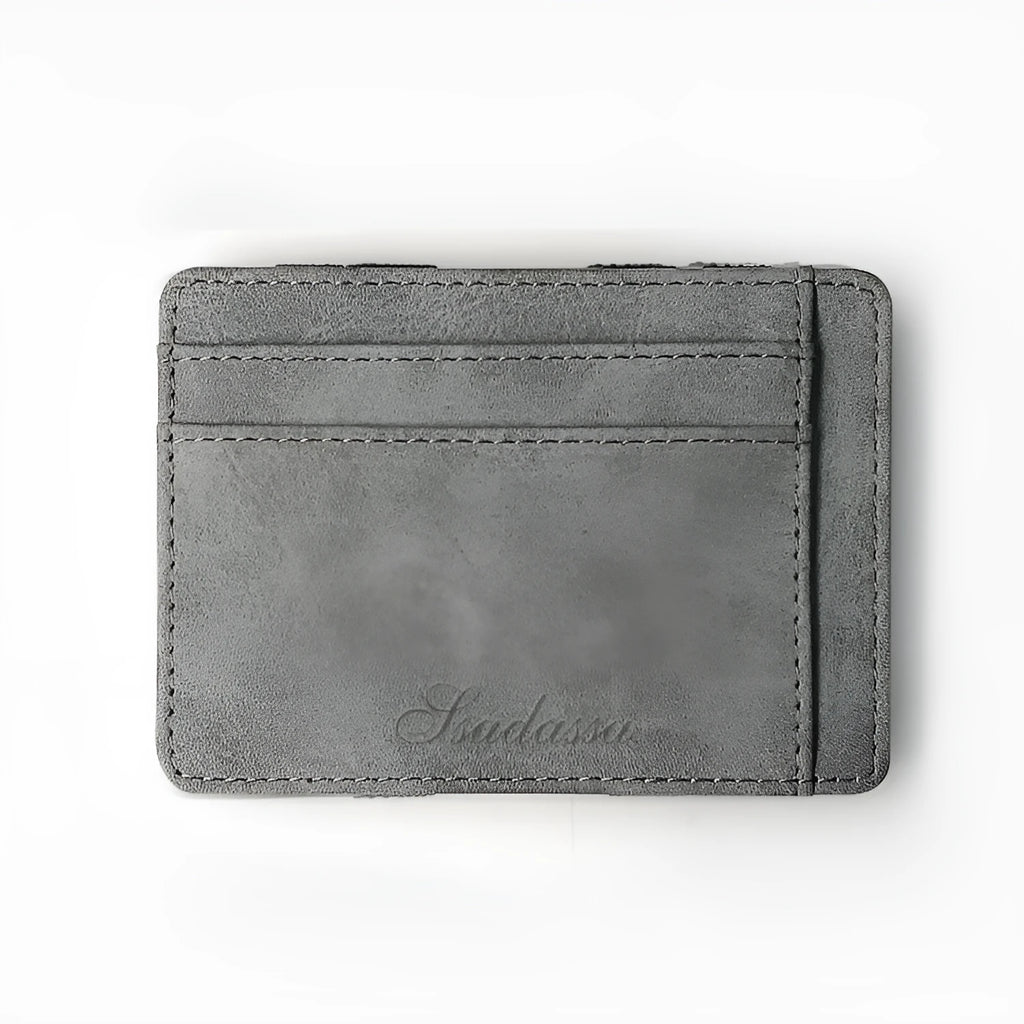 Korean style matte leather magic wallet coin purse showing horizontal square design
