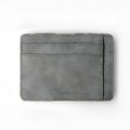 Korean style matte leather magic wallet coin purse showing horizontal square design