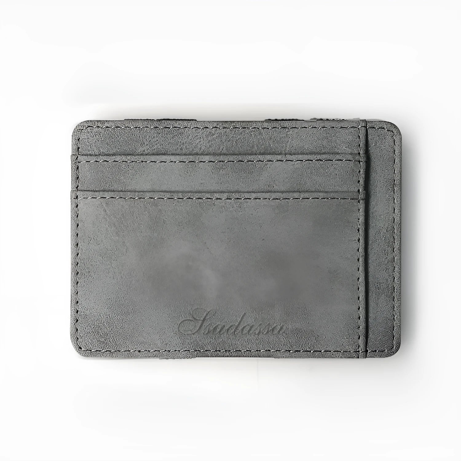 Korean style matte leather magic wallet coin purse showing horizontal square design