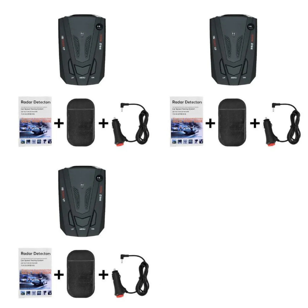 Electronic Dog V7 black vehicle radar detector with LED display and 360 degree scan