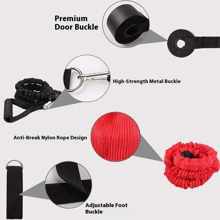 11-piece TPE resistance tube set with climbing hook ribbon style, 1.2m length, for home fitness