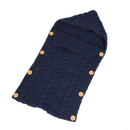 Newborn knit sleeping bag in various colours, soft and breathable for autumn and winter