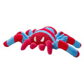 Red teddy bear dog toy with reinforced seams for medium and large breed dogs