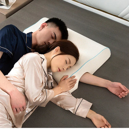 Premium couple memory foam pillow for cervical support and comfortable sleep
