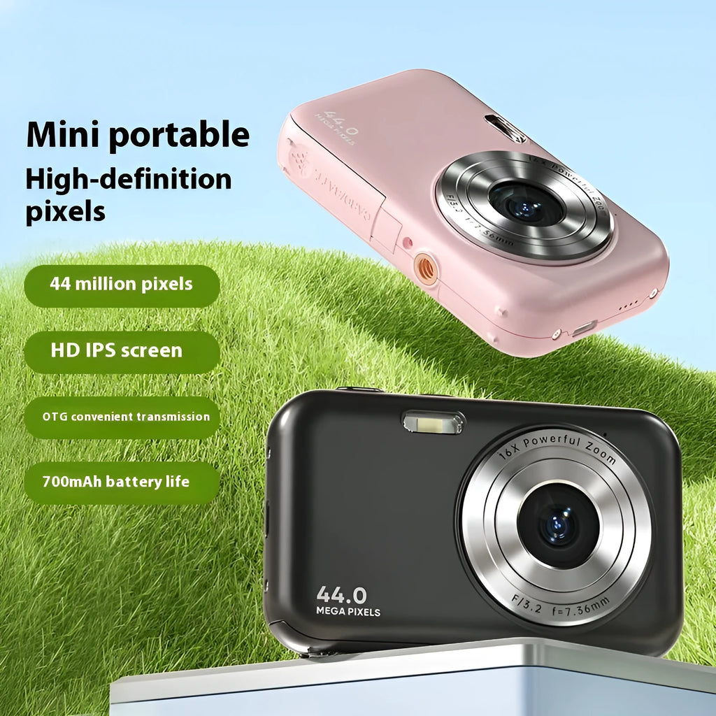 Children's digital camera with 44MP sensor and 2.4-inch screen in multiple colour options