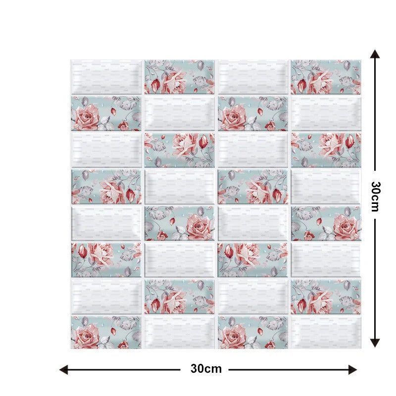 Waterproof brick wallpaper sticker for kitchen and bathroom decor