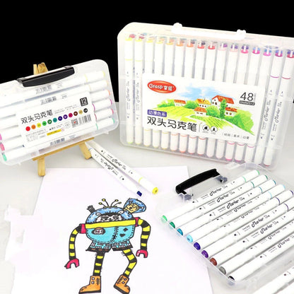 Master Double-headed Marker Art Brush Painting Set Oily 48-colour Animation Hand-painting