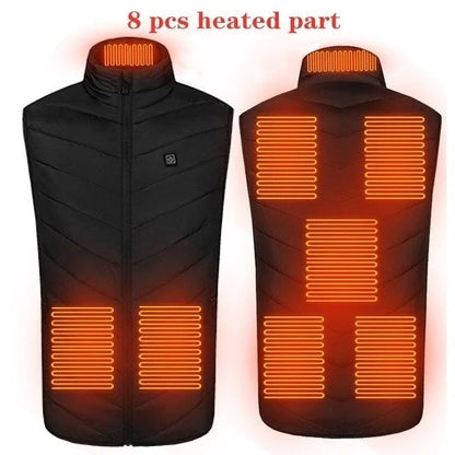 USB charging heated vest with adjustable heating zones for outdoor sports