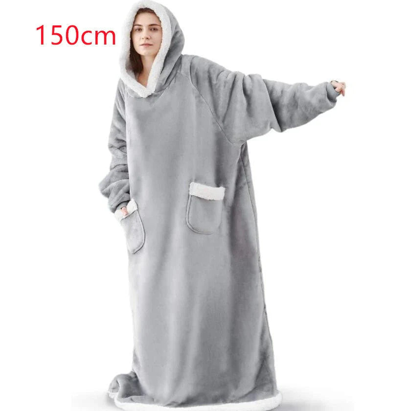 Cozy TV Hoodie Blanket in Variety of Colors - Plush Polyester Pullover with Front Pockets for Relaxation and Comfort