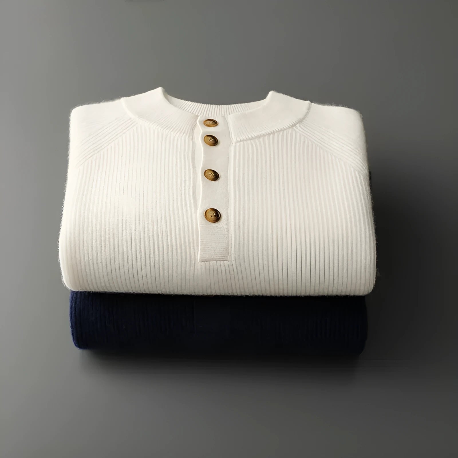 Women's thickened semi-high neck cashmere pullover in white, loose fit, long sleeves, winter style