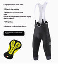 Shock-absorbing cycling pants with seven-inch cut, double pockets, and road mountain bike strap design