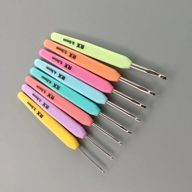 Complete 16-piece crochet hook set with soft and hard handles in a PU storage bag