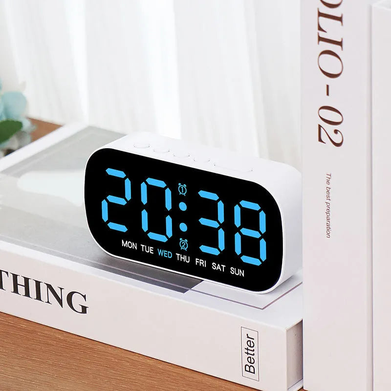 Simple multi-purpose LED digital alarm clock with plastic shell, 10mm thickness, five colours