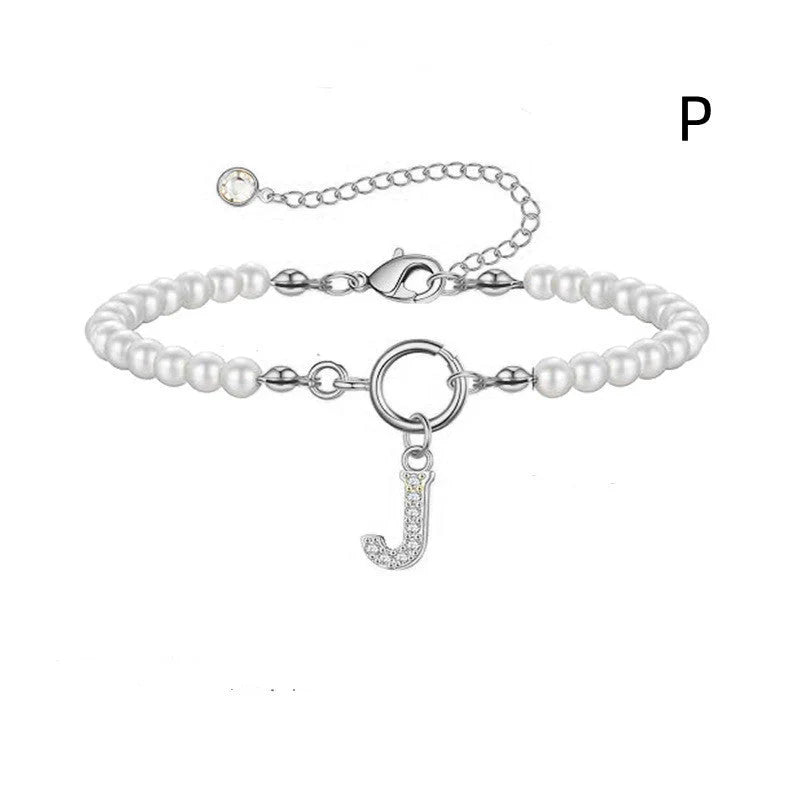 2024 personalised initial pearl bracelet for women with toggle clasp