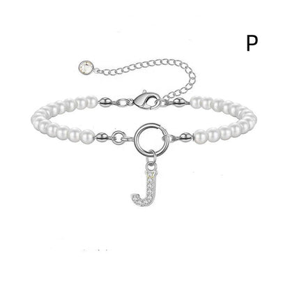 2024 personalised initial pearl bracelet for women with toggle clasp