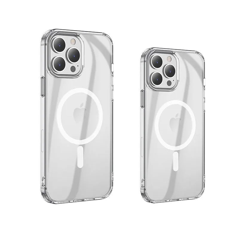 Transparent iPhone 13 case with MagSafe magnets and airbag anti-fall protection system