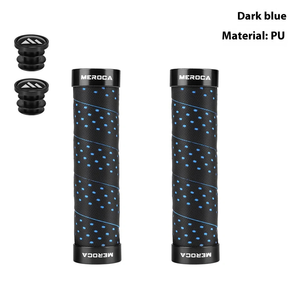 Lockable bicycle handlebar covers with anti-slip winding pattern in black-red colour combination