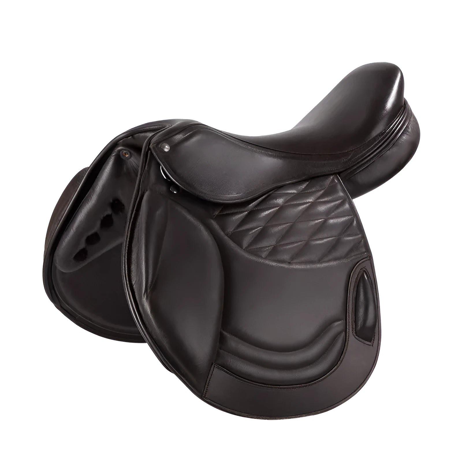 17-inch cowhide equestrian saddle in black colour for horse riding