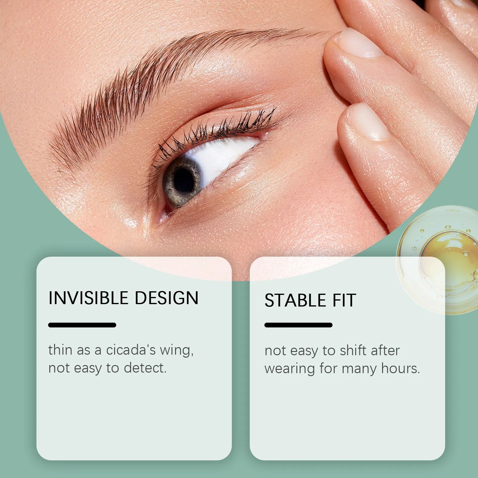 Pack of 80 hydrating eyelid stickers containing hyaluronic acid and collagen.